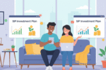 sip investment plan showing financial growth with charts and coins